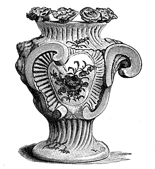 Longton Hall porcelain vase, scrolls and flowers